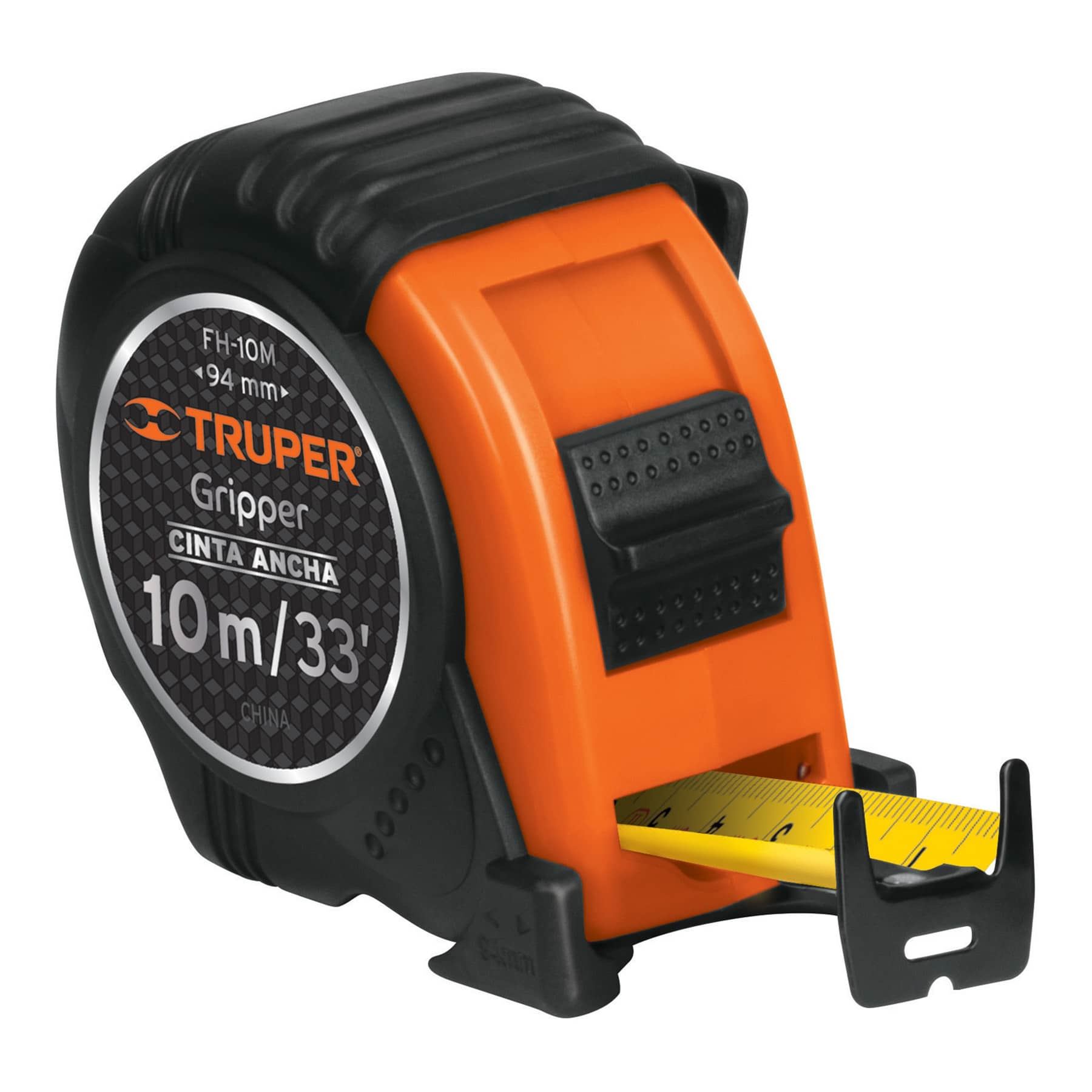Wincha Gripper Contra Impacto 10 Mts 14582 Truper - Negro/Naranja